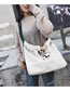 Fashion White Letter Pattern Decorated High-capacity Bag