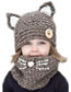 Lovely Gray Cat Ears Shape Design Child Knitted Hat(2pcs)