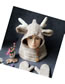 Lovely Dark Coffee Elk Horns Shape Design Child Knitted Hat(2pcs)