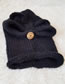 Lovely Black Bear Ears Shape Design Pure Color Child Hat