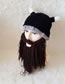 Lovely Brown Horns Shape Design Simple Knitted Hat