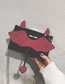 Fashion Claret Red Cartoon Bat Shape Design Shoulder Bag