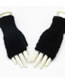 Fashion Black Pure Color Design Warm Gloves