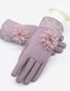 Fashion Gray Flowers Decorated Touch-screen Gloves