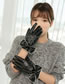 Fashion Black Bowknot Decorated Pure Color Warm Gloves