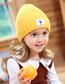 Fashion Red Label Decorated Pure Color Child Knitted Hat