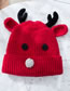 Fashion Gray Cartoon Deer Decorated Baby Knitted Hat