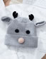 Fashion Purple+pink Cartoon Deer Decorated Baby Knitted Hat
