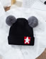 Fashion Light Gray Fuzzy Balls Decorated Child Knitted Hat