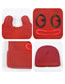 Fashion Red Cartoon Pattern Design Pure Color Child Hat