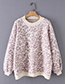 Fashion Black Leopard Pattern Design Round Neckline Sweater