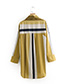 Fashion White+yellow Stripe Pattern Decorated Simple Smock