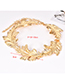 Fashion Gold Color Leaf Shape Design Pure Color Necklace
