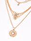 Fashion Gold Color Round Shape Design Multi-layer Necklace