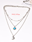 Fashion Silver Color Moon Pendant Decorated Multi-layer Necklace