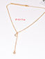 Fashion Gold Color Moon Pendant Decorated Long Necklace