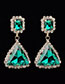 Fashion Green Triangle Shape Design Pure Color Earrings