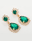 Fashion Green Oval Shape Design Pure Color Earrings