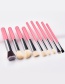 Fashion Pink+beige Round Shape Design Cosmetic Brush(9pcs)