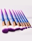 Fashion Multi-color Oblique Shape Design Cosmetic Brush(8pcs)