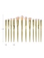 Fashion Gold Color Pure Color Design Cosmetic Brush(12pcs)