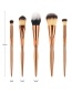 Fashion Rose Gold Flame Shape Design Cosmetic Brush(5pc)