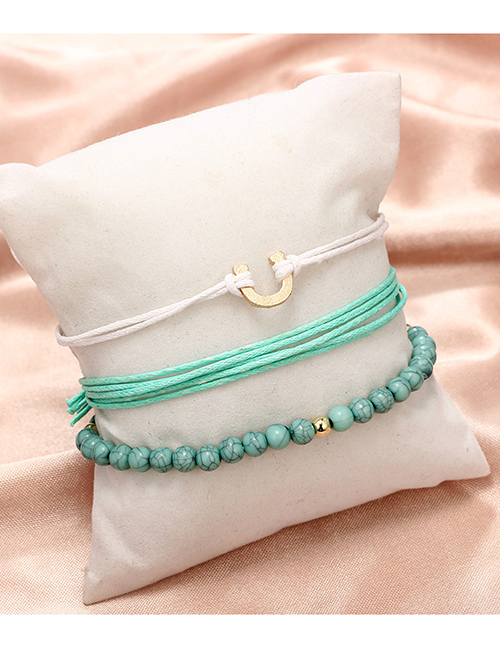 Fashion Pale Green U Shape Decorated Simple Bracele&anklet