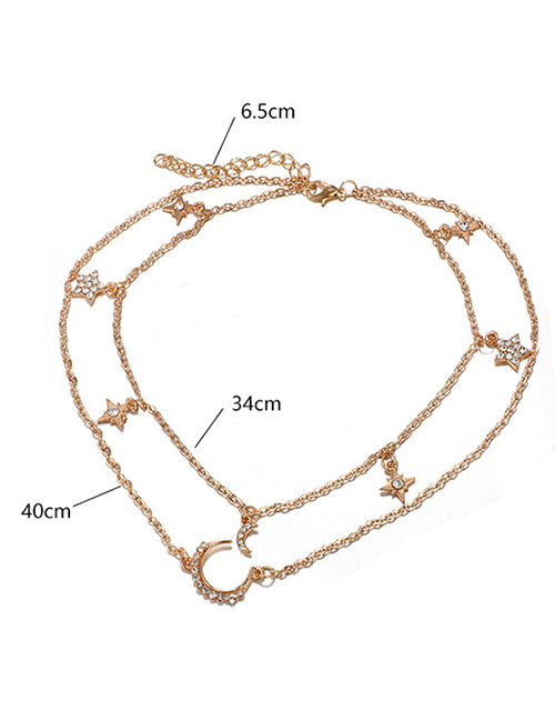 Fashion Gold Color Moon&star Shape Decorated Choker