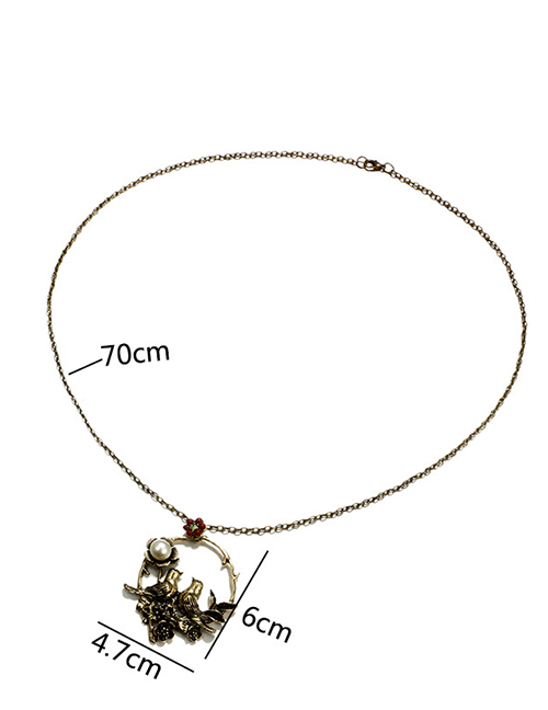 Fashion Gold Color Bird&flower Decorated Simple Necklace