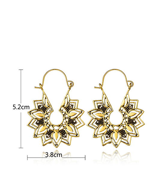 Fashion Silver Color Hollow Out Flower Decorated Earrings
