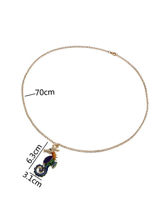 Fashion Gold Color Hippocampus Pendant Decorated Necklace