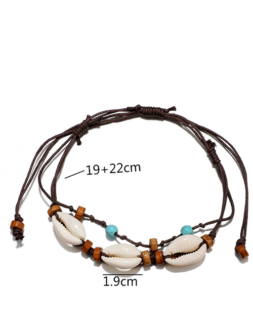 Fashion Black Shell Decorated Simple Anklet(2pcs)