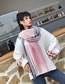 Fashion Red+pink Grid Pattern Decorated Warm Scarf