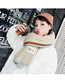 Fashion Beige Label Decorated Knitted Thicken Scarf