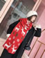 Fashion Beige+red Snowflakes&deer Pattern Decorated Scarf
