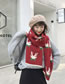 Fashion Claret Red Antlers Pattern Decorated Scarf