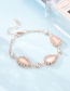 Fashion Rose Gold+pink Waterdrop Shape Diamond Decorated Bracelet