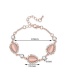 Fashion Rose Gold+pink Waterdrop Shape Diamond Decorated Bracelet