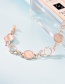 Fashion Rose Gold+pink Round Shape Diamond Decorated Bracelet