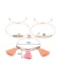 Fashion Beige+pink Beads&tassel Decorated Bracelet((3pcs)