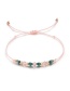 Fashion Green+pink Beads&tassel Decorated Bracelet((3pcs)