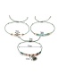 Fashion Green Beads&tassel Decorated Bracelet((3pcs)