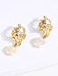Fashion Gold Color Pearls Decorated Round Shape Earrings
