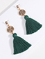 Fashion Green Round Shape Design Tassel Earrings