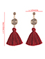 Fashion Red Round Shape Design Tassel Earrings