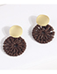 Fashion Coffee Round Shape Design Weaving Earrings