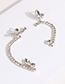 Fashion Silver Color Full Diamond Design Asymmetric Earrings