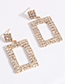 Fashion Gold Color Full Diamond Design Square Shape Earrings