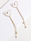 Fashion Gold Color Heart Shape Design Long Tassel Earrings