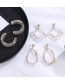 Fashion White Square Shape Design Hollow Out Earrings